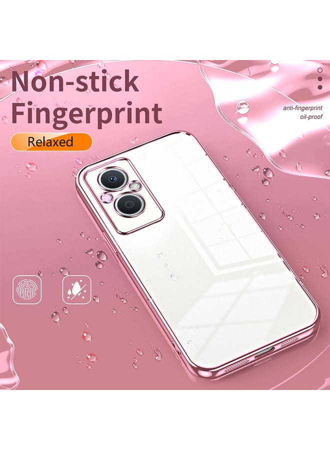 اس-توب جراب لهاتف OPPO Reno7 Z 5G / F21 Pro 5G جراب هاتف شفاف مطلي بفتحة دقيقة - Image 4