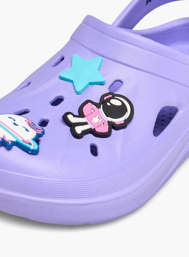 Aqua Girls Space Jibbitz Embellished Clogs - Image 4