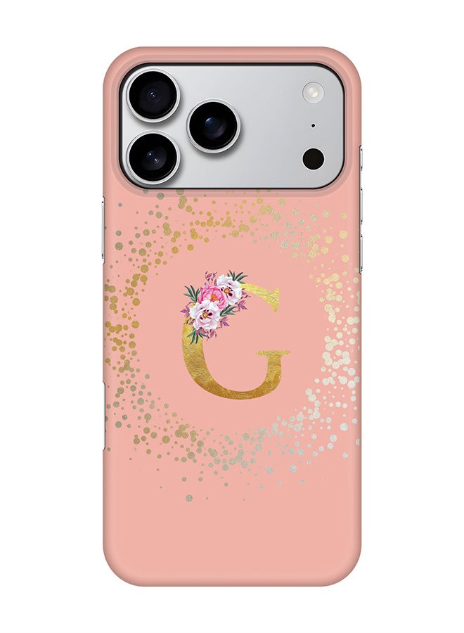 For iPhone 17 Pro Max,Case, [Compatible with MagSafe] Magnetic cover Slim fit Protection Matte, - Custom Monogram Floral - G  (Rose Pink )