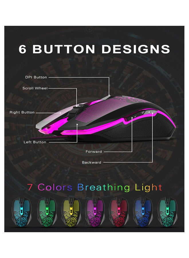 Datazone Backlit Wired Gaming Mouse With Keyboard, Mousepad And Headset - Image 5
