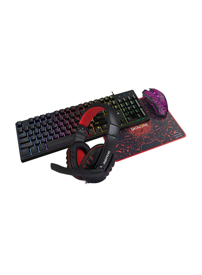 Datazone Backlit Wired Gaming Mouse With Keyboard, Mousepad And Headset - Image 1