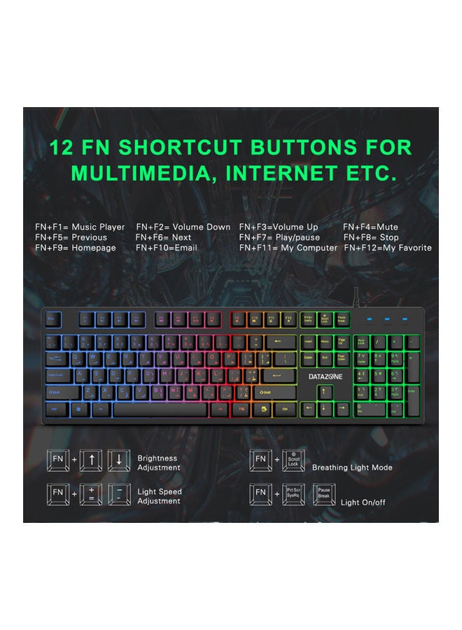 Datazone Backlit Wired Gaming Mouse With Keyboard, Mousepad And Headset - Image 4