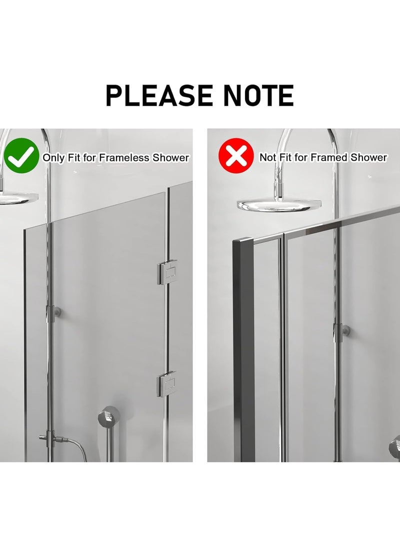 Shower Door Hooks, 2 Pack Triple Shower Towel Hook, for Bathroom Frameless Glass Door, Stainless Steel Over Shower Door Hook, for Hanger Towels, Razor, Shower Squeegee - Image 3