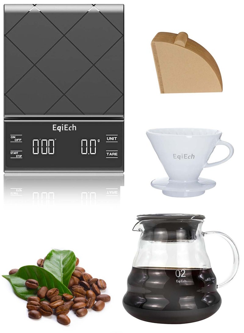 ايكي ايك مجموعة صانعة القهوة المقطرة بمقاس V60 02 4 في 1. - Image 1