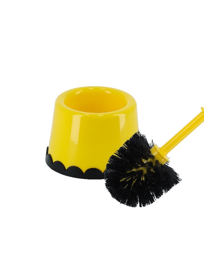 Royalford Toilet Brush with Holder- RF11189| Compact and Light-Weight Toilet Brush Perfect for Cleaning Indian and Western Style Toilets| Superior-Quality Cleaning Brush with Long Handle for Better Reach and Efficient Cleaning| Yellow and black - Image 3