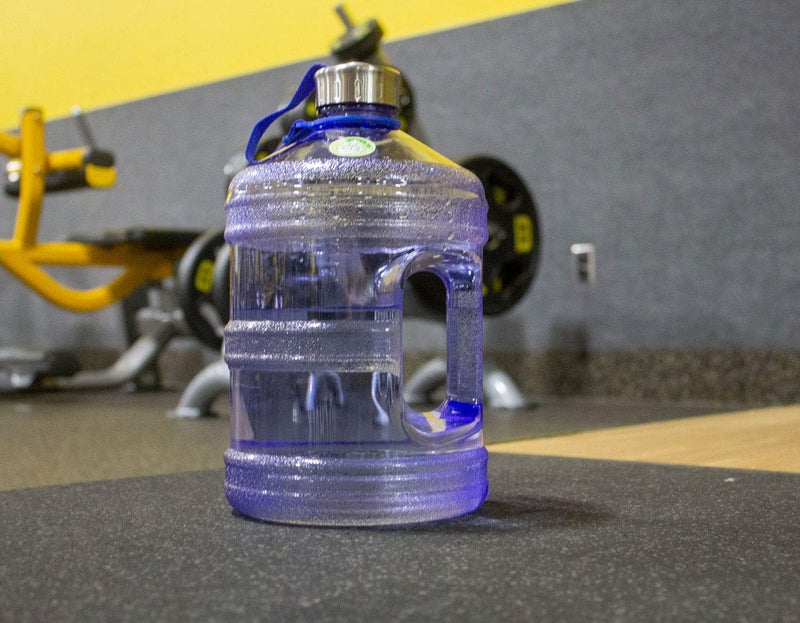 New Wave Enviro Iconic 1 Gallon Round BPA Free Water Bottle with Stainless Steel Cap and Integrated Handle, Ideal for Gym and Outdoor Life, Blue - Image 5