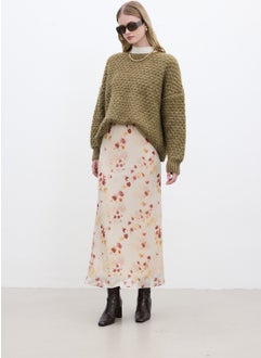 Manuka Patterned Tulle Midi Skirt Brush  - Image 3