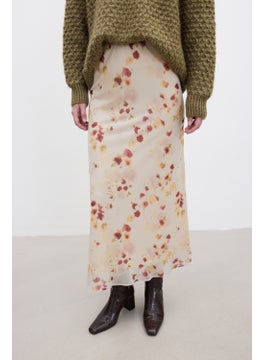 Manuka Patterned Tulle Midi Skirt Brush  - Image 4