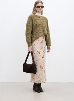 Manuka Patterned Tulle Midi Skirt Brush  - Image 5