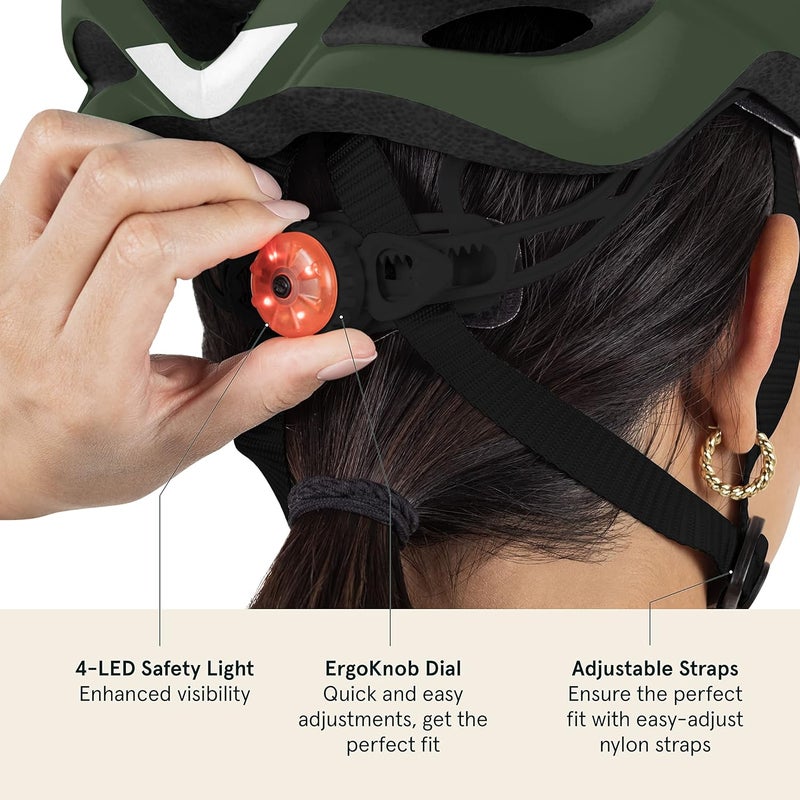 Retrospec Silas Road Bike Helmet with 24 Air Vents & Built-in LED Safety Light - Adjustable Adult Cycling Protection 54-61cm - Padded & Lightweight Design - Image 4