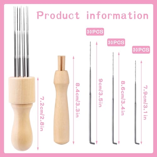 Mayboos Complete Wool Felting Tool Kit,Needle Felting Supplies Needle Felting Kit with 90Pcs Needle Felting Needles,3Pcs Needle Bottles,2Pcs Needle Felting Pen,Needle Felting Tools for Beginner,Professional - Image 2