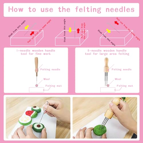 Mayboos Complete Wool Felting Tool Kit,Needle Felting Supplies Needle Felting Kit with 90Pcs Needle Felting Needles,3Pcs Needle Bottles,2Pcs Needle Felting Pen,Needle Felting Tools for Beginner,Professional - Image 5