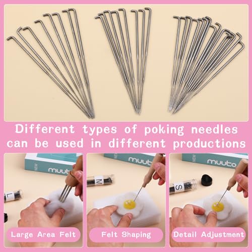 Mayboos Complete Wool Felting Tool Kit,Needle Felting Supplies Needle Felting Kit with 90Pcs Needle Felting Needles,3Pcs Needle Bottles,2Pcs Needle Felting Pen,Needle Felting Tools for Beginner,Professional - Image 4