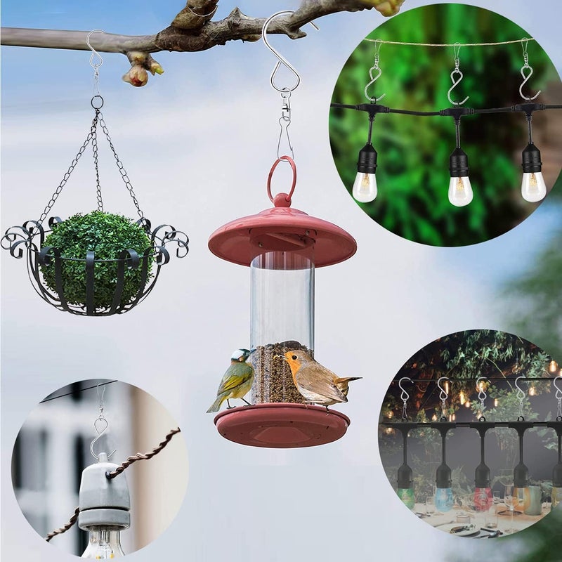 MFDSJ 24 Pcs Swivel Clip Hanging Hooks, Stainless Steel 360 Degree Rotating Windsock Clips for Hanging Wind Chimes, Plants, Bird Feeder, Crystal, Birdcage - Image 5