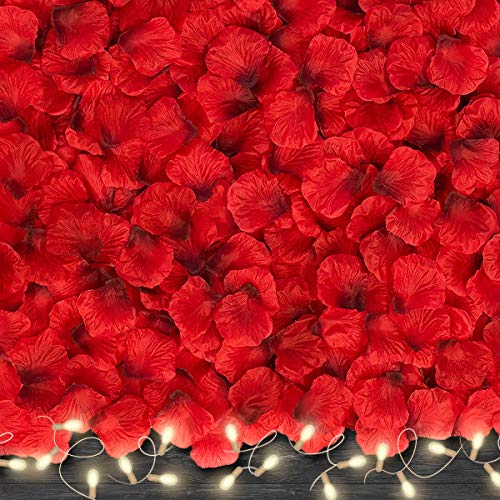 VKshop 4500 Pack Dark Red Rose Petals,Artificial Roses Flower Petals for Romantic Night,Valentine's Day and Weddings - Image 3
