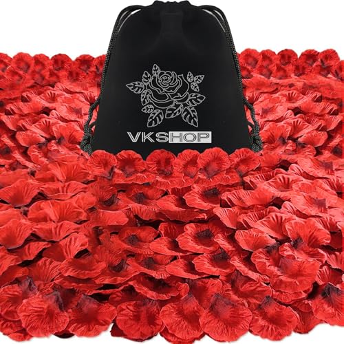 VKshop 4500 Pack Dark Red Rose Petals,Artificial Roses Flower Petals for Romantic Night,Valentine's Day and Weddings - Image 1