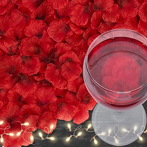 VKshop 4500 Pack Dark Red Rose Petals,Artificial Roses Flower Petals for Romantic Night,Valentine's Day and Weddings - Image 4