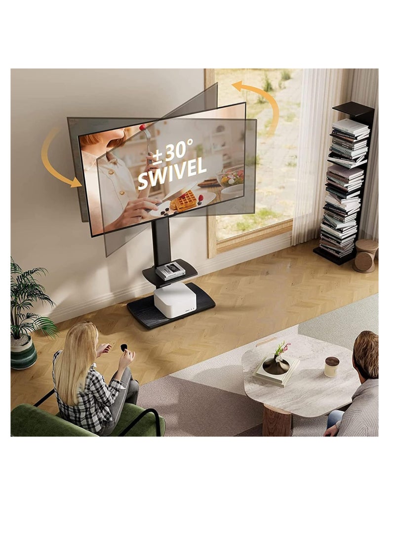 Movable TV Stand with Wheels, TV Table,mobile TV Floor Stand,Suitable 26-70 Inch LED Flat/Curved TV Stands Rolling cart with wheels,Swivel & Height Adjustable,for Family Living Room Bedroom Meeting - Image 3