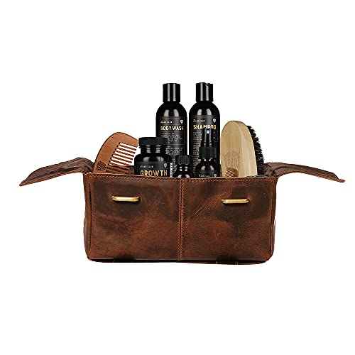 CREATIVE LEATHER ART Leather Toiletry Bag, Toiletry Bags for Women, Leather Cosmetic Bag, Cosmetic Bags for Women, Dopp Kit - Image 5