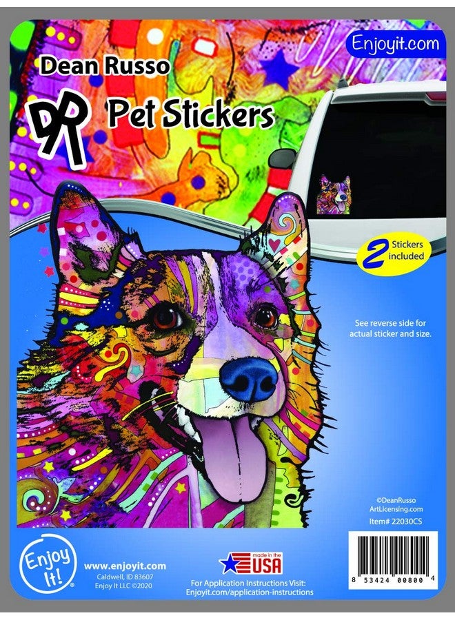 Enjoy it Corgi Bumper Stickers Featuring The Artwork Of Dean Russo Outdoor Rated Vinyl Sticker Decals For Windows Bumpers Laptops Or Crafts 2 Pieces - Image 2
