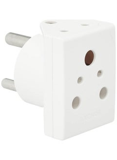 Anchor by Panasonic Pilot 16A 3 Pin Multiplug adapter with Universal Socket | 3 Pin Multi Plug Socket (White, 3166-Pk2)