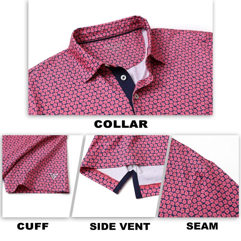 M MAELREG Polo Shirts for Men Quick Dry Fit Short Sleeve Performance Moisture Wicking Print Menâ€™s Golf Shirts - Image 5