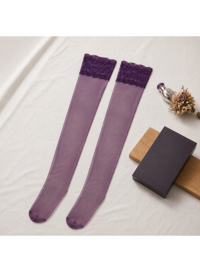 VEYRA 3-Piece Set: Red Robe, Purple Bodysuit and Stockings - Image 4