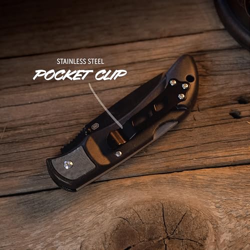 OUTDOOR EDGE 3.5" RazorLite EDC Knife. Pocket Knife with Replaceable Blades and Clip. Perfect For Hunting and Skinning Deer. Gray with 6 Blades - Image 4