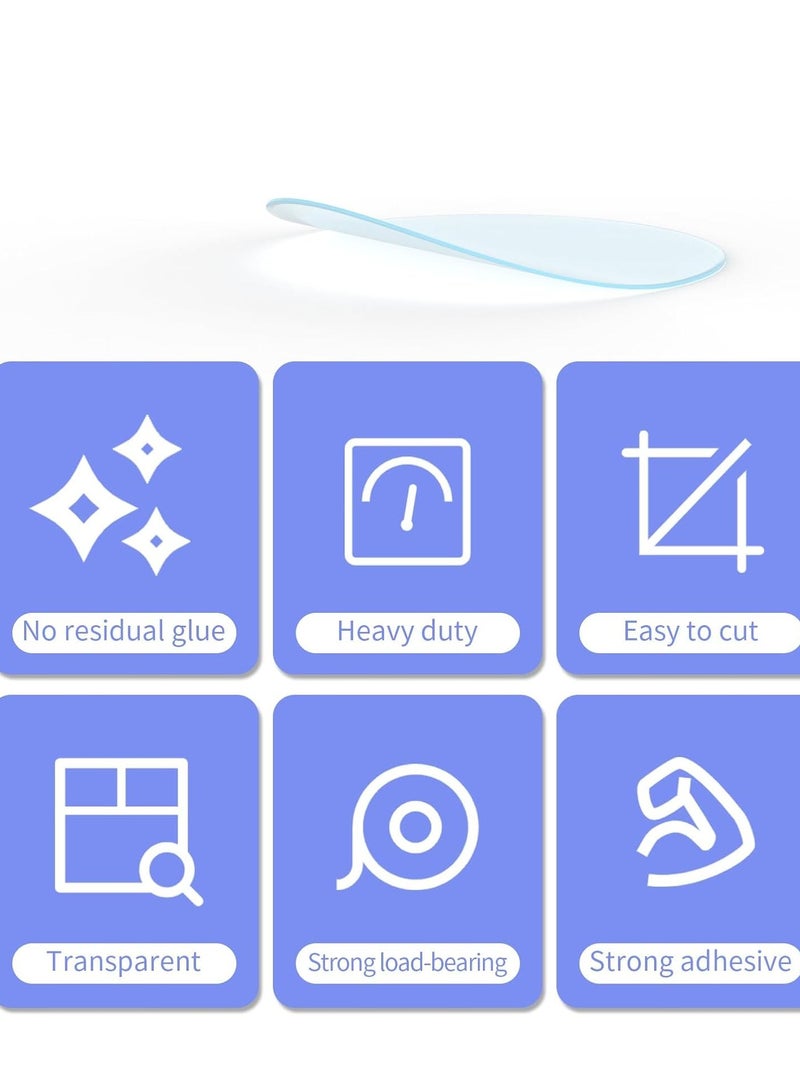 Excefore Double Sided Adhesive Tape, 30 PCS Double Sided Adhesive Pads, 2in Two Sided Pre-Cut Circle Tape, Sticky Tack Double Sided Tape for Walls Hanging, 2 Sided Nano Wall Mount Heavy Duty Removable (50mm) - Image 4