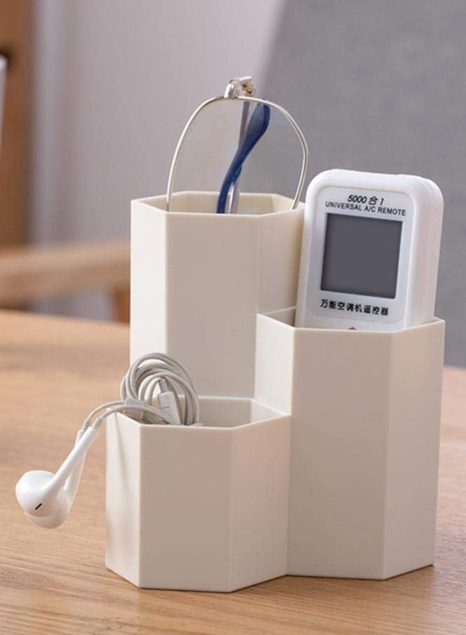 ORiTi 3 In 1 Makeup Brush Storage Box White - Image 2