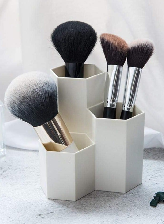 ORiTi 3 In 1 Makeup Brush Storage Box White - Image 4