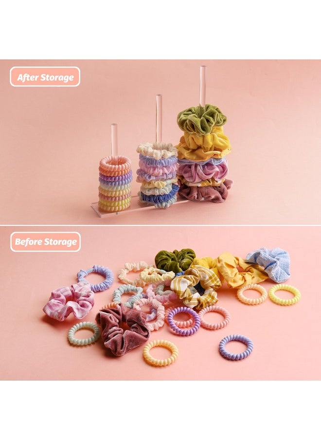 SMUK - 3Tiers Acrylic Scrunchie Holder Stand Clear Hair Tie Organizer Storage For Women Teen Girls Gifts Scrunchy Hair Accessories Organizer - Image 1
