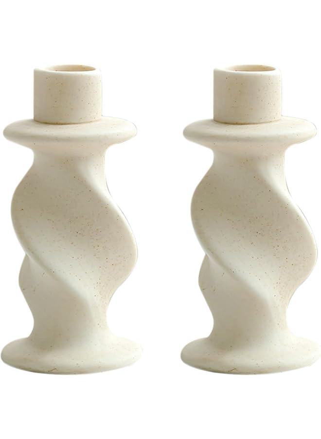 The Bros حامل شموع مدبب، حوامل شموع خزفية للديكور، مركز طاولة لحاملات الشموع المدببة، ديكور مكتبي لعيد ديwali، رمضان، ديكور المنزل، الزفاف، العشاء، الحفلات/المهرجانات/الاحتفالات، 2 قطعة - Image 1