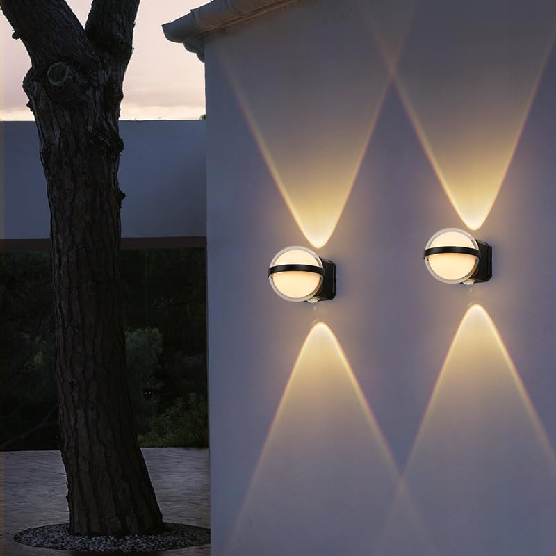 CITRA 3 LED Outdoor Black Wall Lamp Up and Down Wall Light Waterproof (Warm White) - Image 2