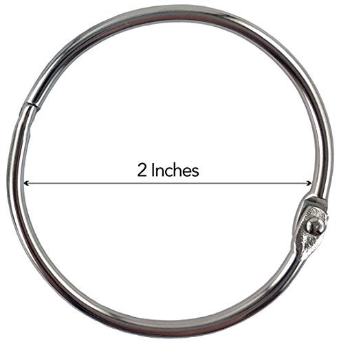 Clipco Book Rings Large 2-Inch Nickel Plated (50-Pack) - Image 2