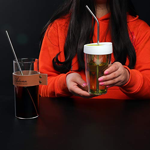 VEHHE Metal Straws Stainless Steel Straws Drinking Straws Reusable - 10.5" Ultra Long 4 + 1 - W/Cleaning Brush for 20/30 Oz for Yeti RTIC SIC Ozark Trail Tumblers (2 Straight|2 Bent|1 Brush) - Image 4