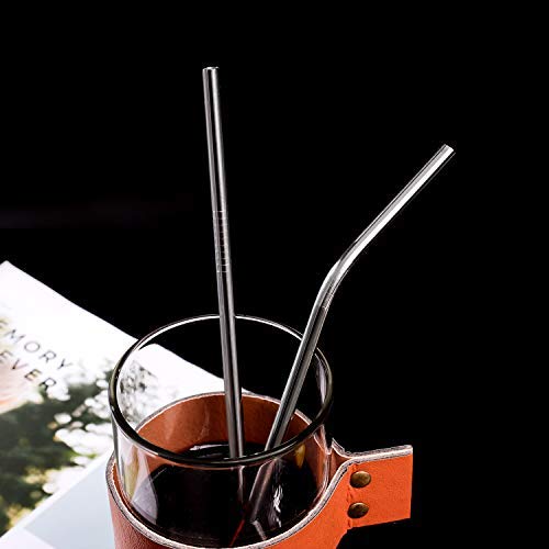 VEHHE Metal Straws Stainless Steel Straws Drinking Straws Reusable - 10.5" Ultra Long 4 + 1 - W/Cleaning Brush for 20/30 Oz for Yeti RTIC SIC Ozark Trail Tumblers (2 Straight|2 Bent|1 Brush) - Image 5
