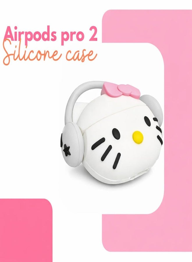 EMOH ROCED Compatible with AirPods Pro 2 Case with Cleaner Kit, Protective, Supports Wireless Charging Case Cover for AirPod Pro 1st/2nd Generation (2022/2019) (Kitty White) - Image 3