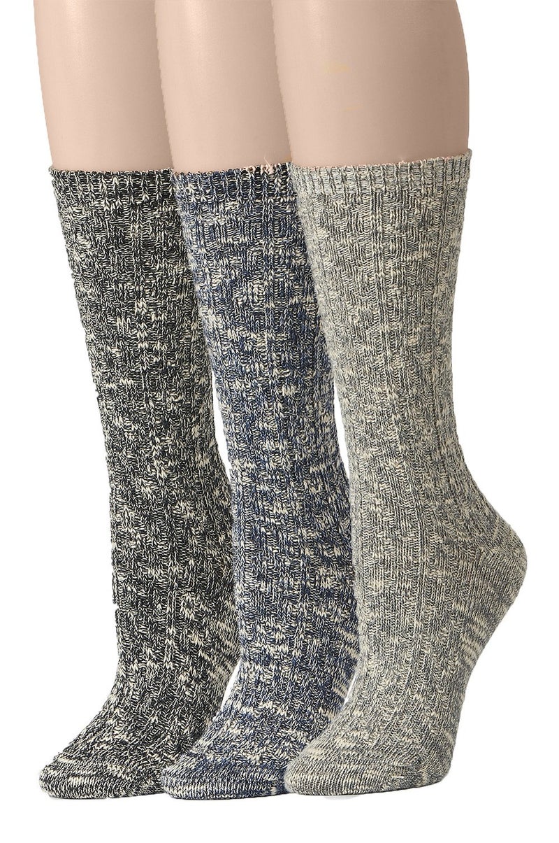 Leotruny 3-Pack Women's Slouch Vintage Knit Cotton Boot Socks (3pairs-assorted) - Image 1