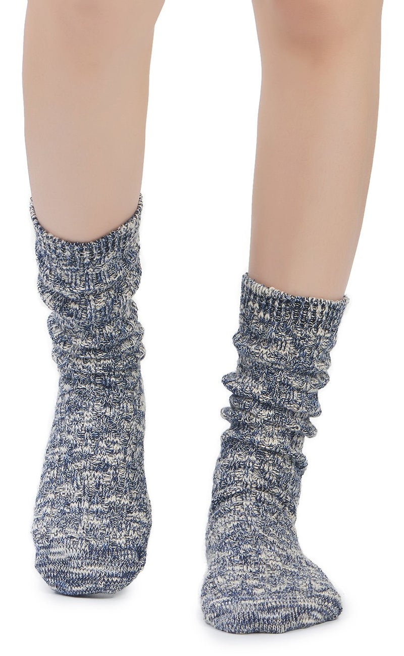 Leotruny 3-Pack Women's Slouch Vintage Knit Cotton Boot Socks (3pairs-assorted) - Image 3