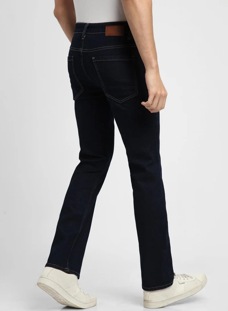 Dennis Lingo Bootcut Indigo Men's Jeans with Button & Zip Closure (Cotton Poly Stretch)