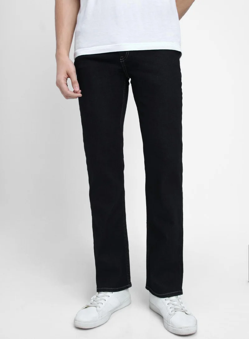 Dennis Lingo Bootcut Indigo Men's Jeans with Button & Zip Closure (Cotton Poly Stretch)
