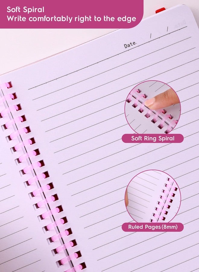 DOODLE A5 Soft Spiral Notebook With Elastic Band Closure & Pen Holder | 160 Ruled Paper | Beautifully Printed PP Cover | Perfect for School, College & Office Use - Radiant Joy - Image 4