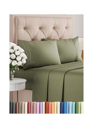 Full Size Sheet Set - 4 Piece Set - Hotel Luxury Bed Sheets - Extra Soft - Deep Pockets - Easy Fit - Breathable & Cooling - Wrinkle Free - Comfy - Sage Green Bed Sheets - Fulls Sheets - 4 PC - pzsku/Z5AAD2EE6B00CCBC31BDAZ/45/1751005355/d07ef7be-2339-453c-9718-ba1a8479d1b4