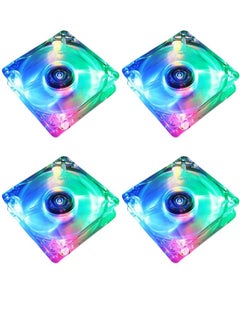 Taimi Pack Of 4 PC Computer CPU Fan 80mm Cooling Fan with Blue Led Light 8cm  - Image 1