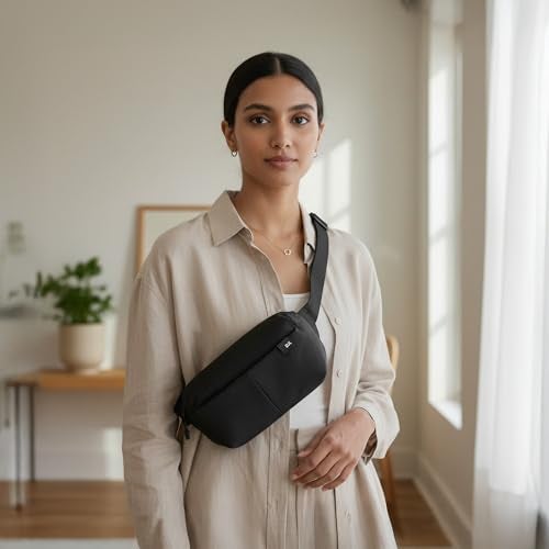 DailyObjects Pivot Orbit Fanny Unisex Sling Crossbody Waist Bag | Travel Pouch Bag | Stylish and Spacious | Adjustable Straps with G-Hook Closure | Made in India (Basalt) - Image 3