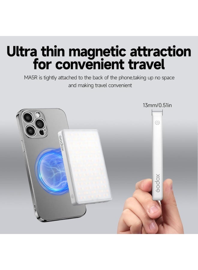 Godox 2-in-1 RGB LED Video Light with Magnetic Charging, CCT 1800K-10000K, 14 Lighting Effects, Full Color Selfie Fill Lamp, Supports NFC App Control - Image 3