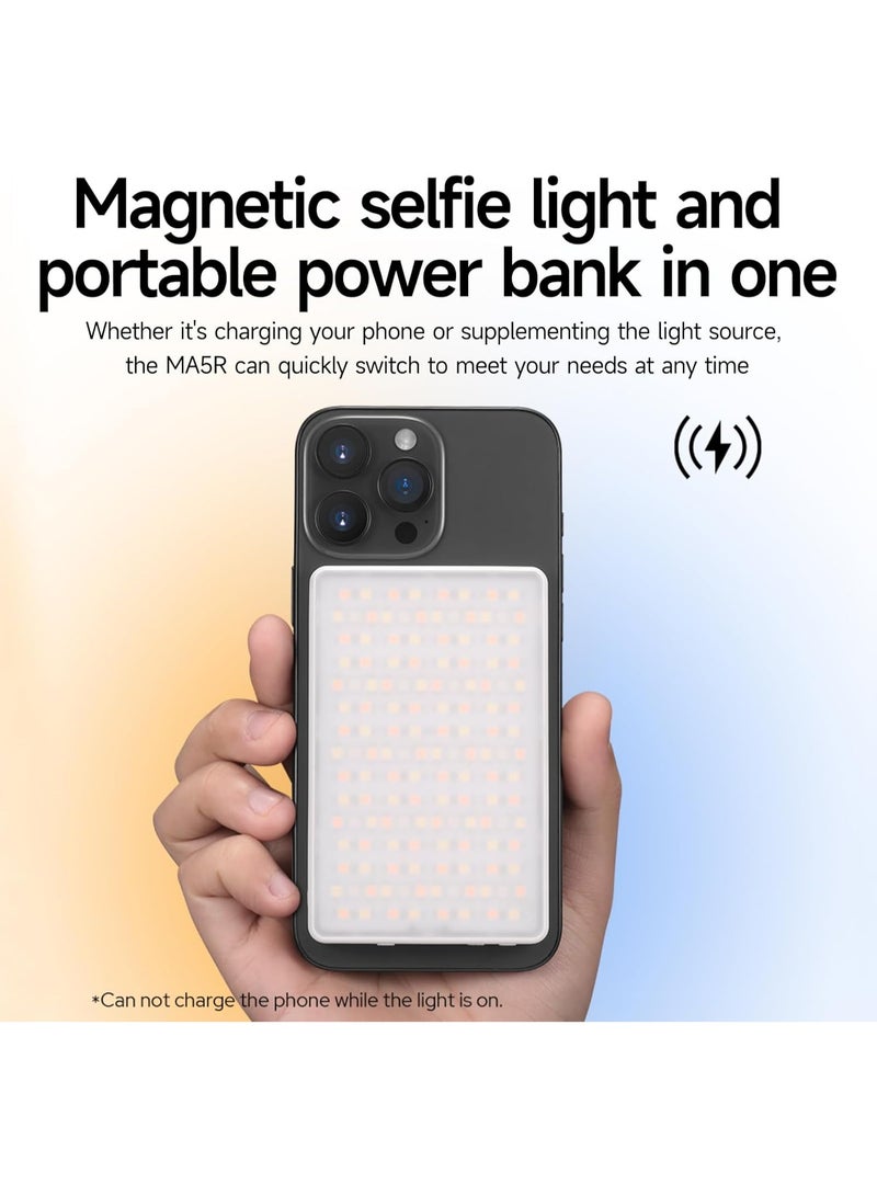 Godox 2-in-1 RGB LED Video Light with Magnetic Charging, CCT 1800K-10000K, 14 Lighting Effects, Full Color Selfie Fill Lamp, Supports NFC App Control - Image 4