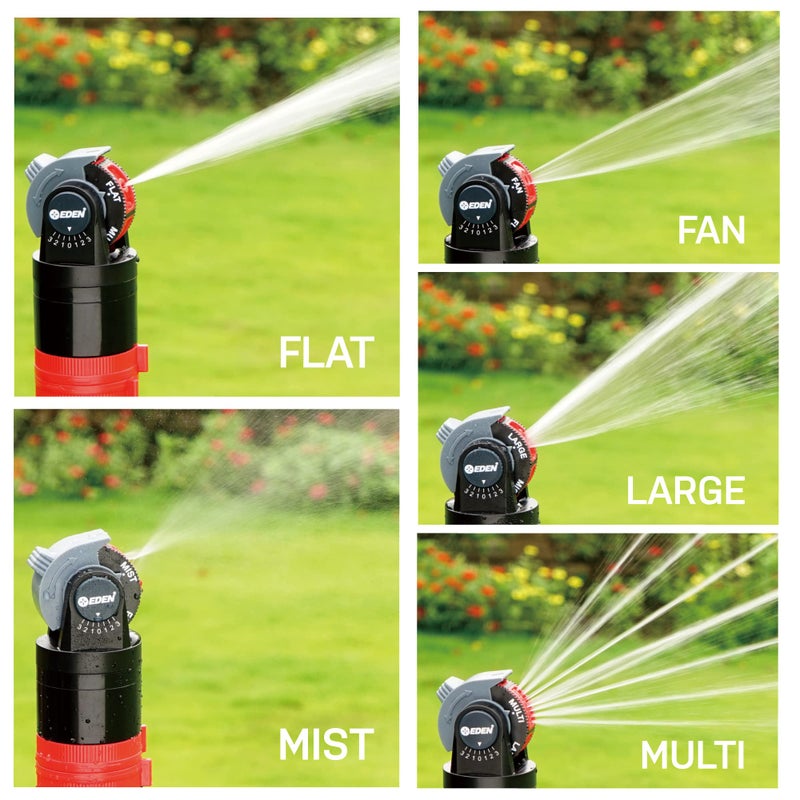 Eden 16030 5 Pattern Turbo Gear Drive Rotary Sprinkler Head Plus One-Direction Misting System for Lawn and Garden, 360 Degree Coverage - Image 4