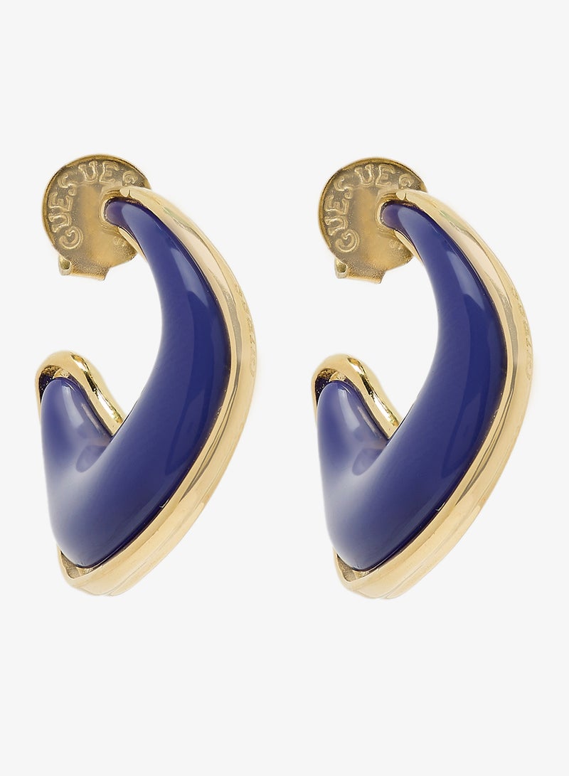 GUESS Logo 22Mm Polished Resin Fluid Hoops - Image 1